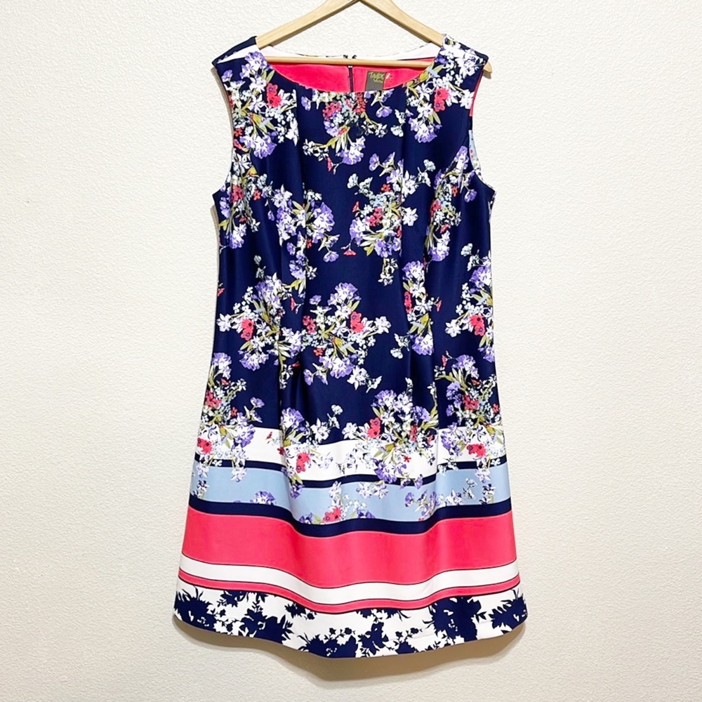 Taylor Fit & Flare Floral Pattern Midi Dress Size 16W